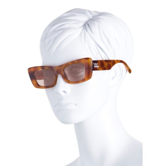 LE SPECS Tortoise 50mm Square Sunglasses - Picture 2 of 2